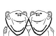 2soyjaks artist:Jay artist:sabiopajin hugging no_more_brother_wars smile variant:impish_soyak_ears // 1112x726 // 25.5KB
