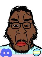 big_stalling black_skin bloodshot_eyes circle_glasses closed_mouth discord eyebags fat glasses hair lipstick map_(pedophile) mustache pedophile series:esl_pedo_league slopjak soyjak stubble subvariant:chudplier thugshaker tranny variant:chudjak variant:markiplier_soyjak // 590x800 // 82.5KB