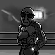 bald boxer boxing boxing_glove boxing_ring buff glasses light lighting stubble variant:feraljak // 256x256 // 34.7KB