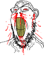 angry blood blood_from_ears blood_from_mouth bloodshot_eyes ear eyebrows glasses nosebleed rage soyjak stubble subvariant:gaperage teeth template transparent_background variant:gapejak vein yellow_teeth // 895x1217 // 97.4KB