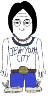 award belt cross eyebrows forehead_lines full_body glasses hair jeans mouth_closed new_york nose shoe sneakers soyjak stubble variant:lennonjak // 852x1700 // 50.6KB