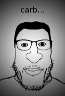 carb frown glasses soyjak subvariant:carbjak variant:markiplier_soyjak // 864x1263 // 90.8KB