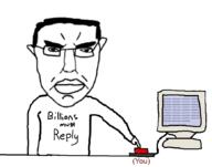 (you) 4chan button closed_mouth computer glasses hair millions_must_die pun subvariant:chudjak_front thread variant:chudjak // 867x681 // 146.9KB