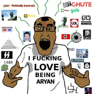 4cuck adolf_hitler amphibian balding brown_skin elliot_rodger encyclopedia_dramatica frog gab goyim_defense_league hyperborea ifunny incels.is nas:gigachad nas:merchant nas:pepe odin pagan pajeet pepe_the_frog pol_(4chan) redpill shitskin sonnenrad stink_lines stinky swastika sweating variant:markiplier_soyjak variant:shirtjak yellow_sclera // 783x783 // 346.7KB