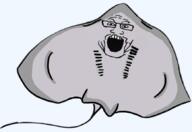 animal full_body glasses open_mouth sea series:animaljaks soyjak stingray variant:markiplier_soyjak // 867x598 // 228.8KB