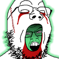 2soyjaks angry blood central_intelligence_agency crying cut glasses glowing green mustache no_eyes open_mouth soyjak stubble trend:glowie variant:feraljak variant:gapejak // 600x800 // 201.9KB