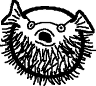 fins gaping_mouth glasses meta:barely_a_soyjak oc puffer_fish stubble variant:puffjak // 206x185 // 4.3KB