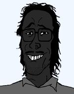 aliased black_skin edit gray_shirt hair long_hair looking_at_you mullet nose_piercing smile teeth template transparent_background variant:mulletjak // 838x1072 // 49.4KB