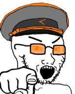 angry arrow cap clothes cop glasses hat military_cap officer_cap orange_arrow pointing pointing_at_viewer police police_hat series:arrow_police stubble sunglasses variant:soyak // 722x900 // 83.8KB