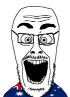 australia eyebrows eyes flag:australia forehead_lines glasses mustache nose open_mouth soyjak stubble teeth variant:cutejak // 437x599 // 20.4KB