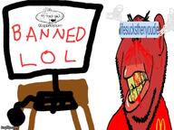 2soyjaks angry ban blood bloodshot_eyes clothes computer cracked_teeth eyebrows glasses imgflip.com keyboard lifesucksthenyoudie lips logo mcdonalds meta mouse onion open_mouth red_shirt soybooru soyjak steam stubble subvariant:impish_amerimutt table text variant:impish_soyak_ears variant:soyak vein yellow_teeth // 600x450 // 65.6KB