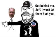 cap clothes hat jeffrey_epstein maga save_the_children shoot_your_local_pedophile stubble tshirt variant:gapejak // 1102x732 // 71.3KB