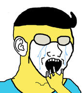 arm clothes crying ear hair hand invincible_(show) mark_grayson open_mouth scared soyjak variant:soyak // 708x800 // 162.7KB