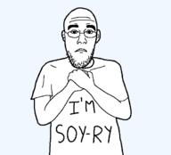 closed_mouth frown glasses looking_at_you sad sorry soyjak stubble template transparent_background variant:shirtjak // 618x559 // 24.1KB