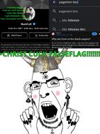 black blush ear facial_mark forehead_mark glasses greentext hand helmet mjolnir nose_piercing nose_ring open_mouth pagan paganism painted_nails pornhub queen_of_spades reddit sonnenrad soyjak stubble subvariant:slutson subvariant:spadeson tattoo trvthnvke variant:cobson // 1203x1604 // 461.7KB