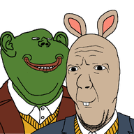 2soyjaks amphibian animal arthur beige_skin blue_shirt brown_suit buck_teeth bunny_ears buster_baxter button closed_mouth clothes coat collared_shirt denim_jacket double_chin ear frog froglaugh green_skin laughing lips nas:pepe pepe pepe_and_buster pepe_the_frog rabbit rabbit_ears red_lips smile smirk smug soyjak stubble subvariant:impish_grin suit sweater teeth transparent_background variant:impish_soyak_ears variant:slatejak white_shirt yellow_shirt // 1024x1024 // 207.8KB