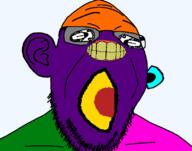 artist:sabiopajin blue_eyes colorful crazy ear incomprehensible_woahjack meta:tagme open_mouth purple_skin stubble user=sabiopajin variant:goopjak // 800x630 // 91.9KB