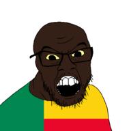 benin black_skin clothes country flag glasses open_mouth small_eyes soyjak stubble variant:feraljak // 1500x1500 // 27.6KB