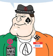 atheism fedora feminism flag:ireland green_eyes hakenkreuz ireland mick_(namefag) speech_bubble speech_bubble_empty subvariant:mexiaryan triskelion variant:meximutt white_lives_matter white_skin // 886x920 // 273.8KB