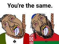 bant_(4chan) belarus bloodshot_eyes brown_skin flag flag:belarus flag:italy glasses hair hanging italy nose queen_of_spades rope stubble suicide variant:bernd you're_the_same // 960x716 // 343.9KB