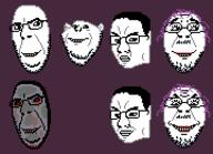 glasses hair lipstick moustache multiple_soyjaks stubble tranny variant:bernd variant:chudjak variant:cobson variant:impish_soyak_ears // 180x130 // 5.5KB