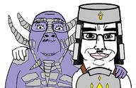 Kenshi chud chud_troon_alliance closed_mouth friendship hand_on_shoulder holy_nation hugging shek smile variant:bernd variant:chudjak // 1313x848 // 296.4KB