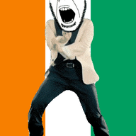 angry animated country dance flag full_body gangnam_style glasses irl ivory_coast open_mouth soyjak stubble variant:cobson // 300x460 // 507.2KB