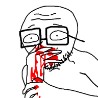 anime beard blood brimstone doki_doki_literature_club glasses meta:not_oc natsuki poopson scared stubble tranime_girl variant:unknown vomit vomiting_blood // 1000x1000 // 26.7KB