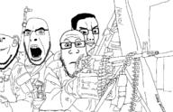 ak-47 backpack bullet flag hamas m60 raid raid_(soyjak_party) soldier soyjak_party subvariant:neutralplier variant:chudjak variant:cobson variant:impish_soyak_ears variant:markiplier_soyjak vest weapon // 1280x827 // 549.3KB