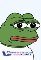 amphibian bald_eagle closed_mouth clothes constitution_party frog green_skin lips looking_at_you nas:pepe neutral pepe_the_frog politics tshirt united_states // 1344x1973 // 216.2KB