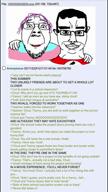 4chan chud_troon_alliance friendship glasses happy_end implied_sex meta:possibly_duplicate music nazism purple_hair soyjak_party stubble tranny variant:bernd variant:chudjak video // 720x1280, 81.2s // 22.2MB