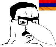 armenia big_nose closed_mouth flag glasses hair mustache soyjak stubble thick_eyebrows unibrow variant:chudjak // 900x770 // 82.6KB