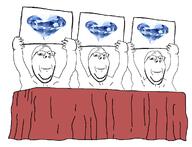 3soyjaks arm gem glasses hand holding_object smile soyjak stubble subvariant:wholesome_soyjak variant:gapejak // 1197x918 // 273.2KB