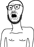 gaping_mouth glasses oc screaming stubble variant:socjak wrinkles // 688x935 // 16.6KB