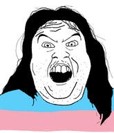 angry flag flag:transgender_pride_flag hair merge mustache open_mouth pride_flag soyjak stubble tranny variant:alicia variant:feraljak // 1077x1252 // 280.6KB