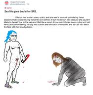 arm beaten_wife blood blue_hair concerned dilator frown full_body glasses hair hand leg neovagina reddit sock soyjak stubble tranny variant:soyak wojak // 861x877 // 333.8KB