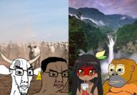 amazon angry animal brazil brown_skin closed_mouth cow forest glasses irl_background kuruminha monkey orangutan variant:chudjak waterfall // 1000x696 // 969.6KB
