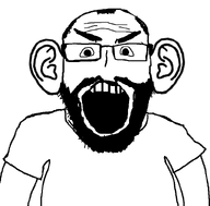 big_ears clothes ear edit eyebrows flat_nose glasses hair looking_at_you no_nose open_mouth series:nonosearjaks soyjak stubble subvariant:science_lover teeth teeth_showing transparent_background variant:markiplier_soyjak // 800x789 // 69.7KB