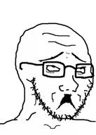 analog_horror distorted glasses half_open_mouth looking_up soyjak stubble tired variant:soyak // 249x349 // 26.0KB