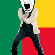 angry animated benin country dance flag full_body gangnam_style glasses irl open_mouth soyjak stubble variant:cobson // 300x460 // 500.2KB