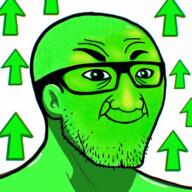 arrow biz_(4chan) closed_mouth ear glasses green green_skin merge smile soyjak stubble variant:el_perro_rabioso variant:nujak // 800x800 // 978.8KB