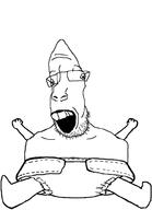 artist:mr_thou asset bloodshot_eyes diaper hand hands_up looking_up open_mouth shaved subvariant:pissbaby template variant:parrotjak // 723x1000 // 144.5KB