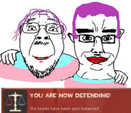 2soyjaks chud chud_troon_alliance closed_mouth ear friendship glasses hair hand mustache purple_hair smile stubble subvariant:chudjak_front team_fortress_2 tranny valve variant:bernd variant:chudjak video_game // 799x692 // 85.8KB