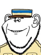 centaura facial_hair military_cap military_uniform pocket roblox smile soyjak variant:impish_soyak_ears // 598x800 // 17.3KB