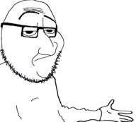 arm closed_mouth glasses hand showing_something soyjak stubble variant:smugjak // 2907x2613 // 820.7KB