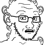 ear glasses multiple_ears scared soyjak stubble subvariant:soyak_(concerned) swede_(artist) variant:soyak // 702x800 // 11.0KB