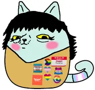 animal blue_skin cat cat_ear closed_mouth ear flag:lgbt_pride_flag flag:pansexual_pride_flag flag:progress_pride_flag flag:transgender_pride_flag islam lgbtq name_tag nose pansexual pride queerslop rainbow snout subvariant:gapecat subvariant:gapedog subvariant:wholesome_soyjak tail transexual transparent_background trevor_(user) trevor_is_a_valid_transgender variant:gapejak whiskers // 1024x970 // 337.0KB