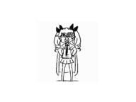 angry closed_mouth clothes dance ear full_body girls_und_panzer glasses hair meta:tagme necktie skirt soyjak subvariant:chudjak_front variant:chudjak // 800x600 // 1.6MB
