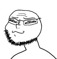 :3 closed_mouth glasses pussymouth smug stubble tranny_artstyle variant:pussjak // 490x504 // 8.8KB