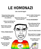 faggot gay happy_merchant homonazi misogyny subvariant:chudjak_front swastika variant:chudjak // 1000x1200 // 222.7KB
